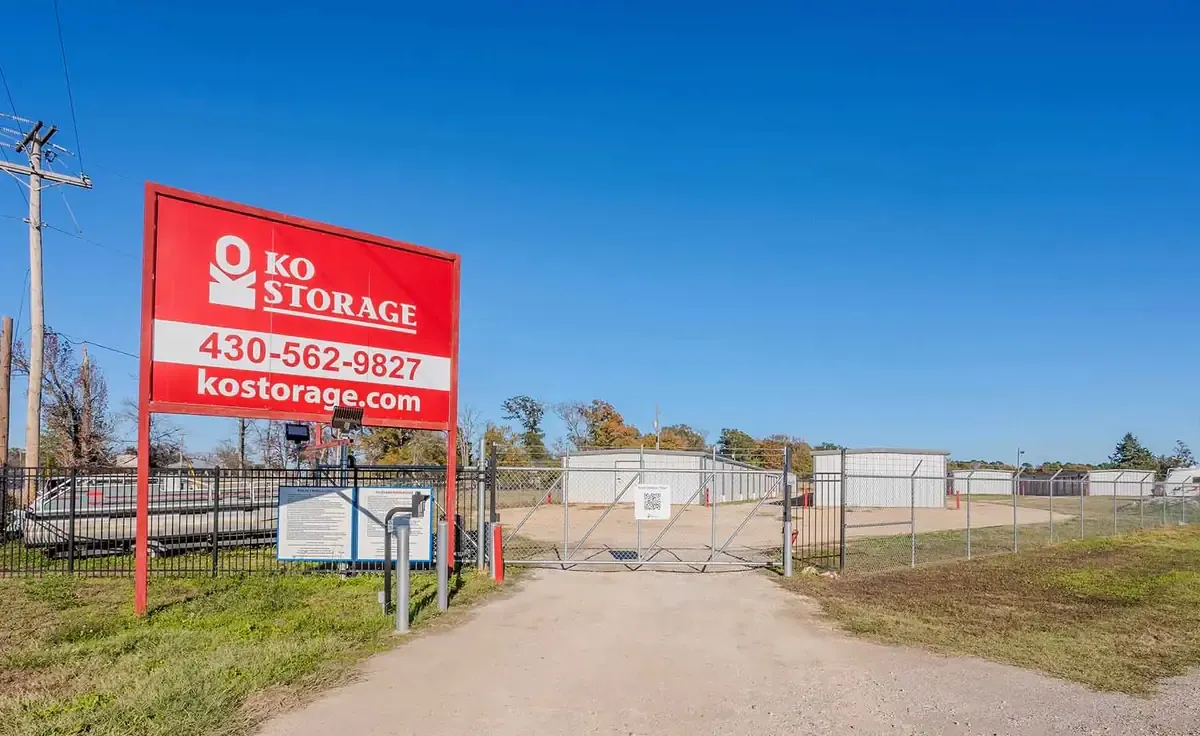 ko storage sign outside of facility gate