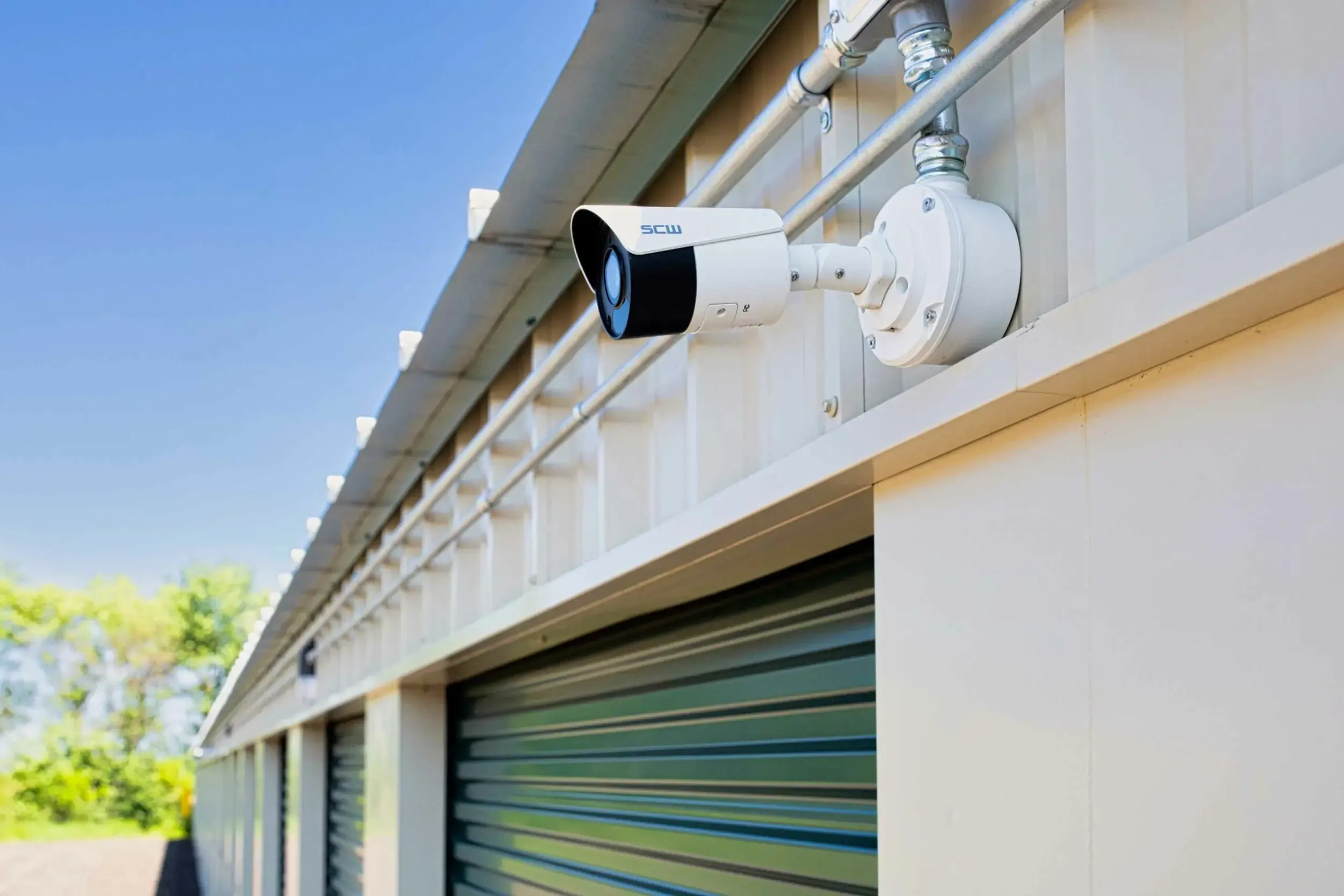 security camera above storage unit