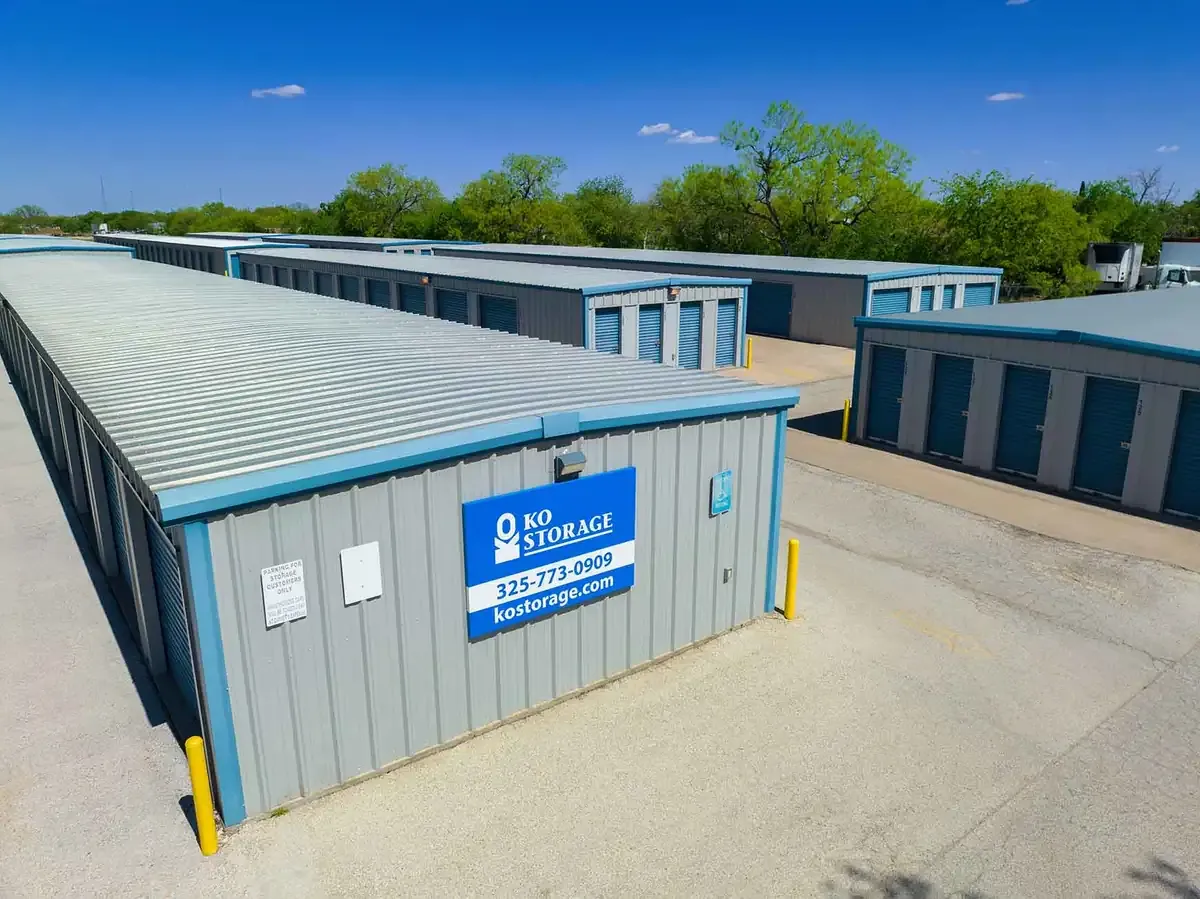 ko sign on side of storage unit building