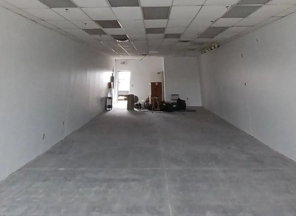 empty office space with grey floor