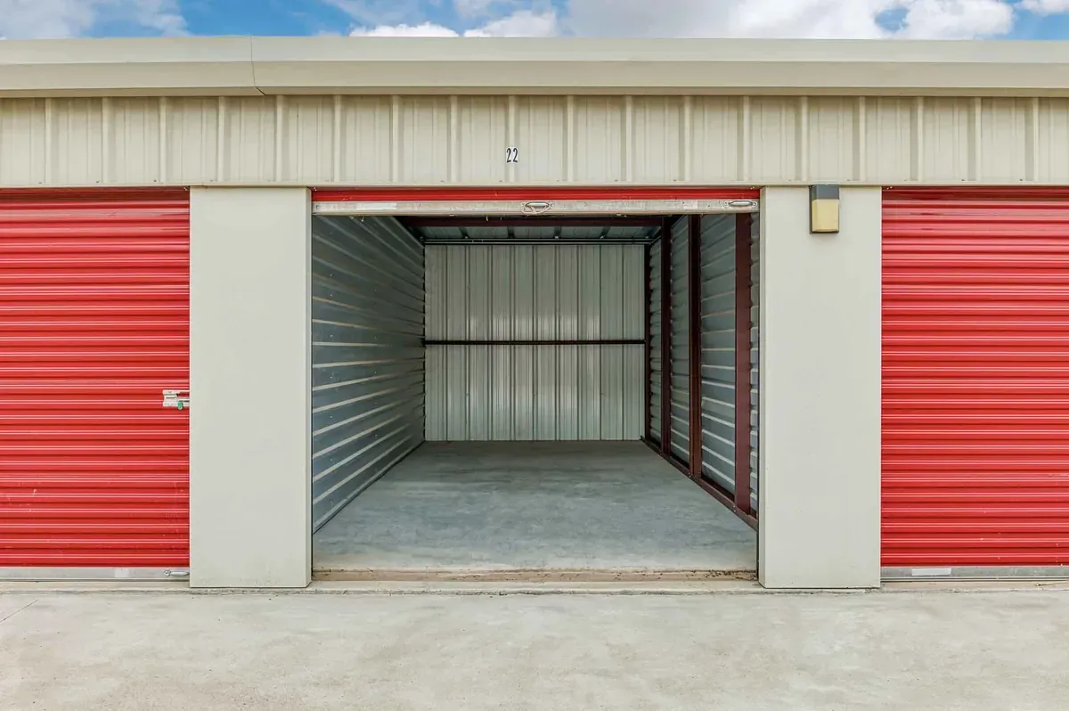 open storage unit door