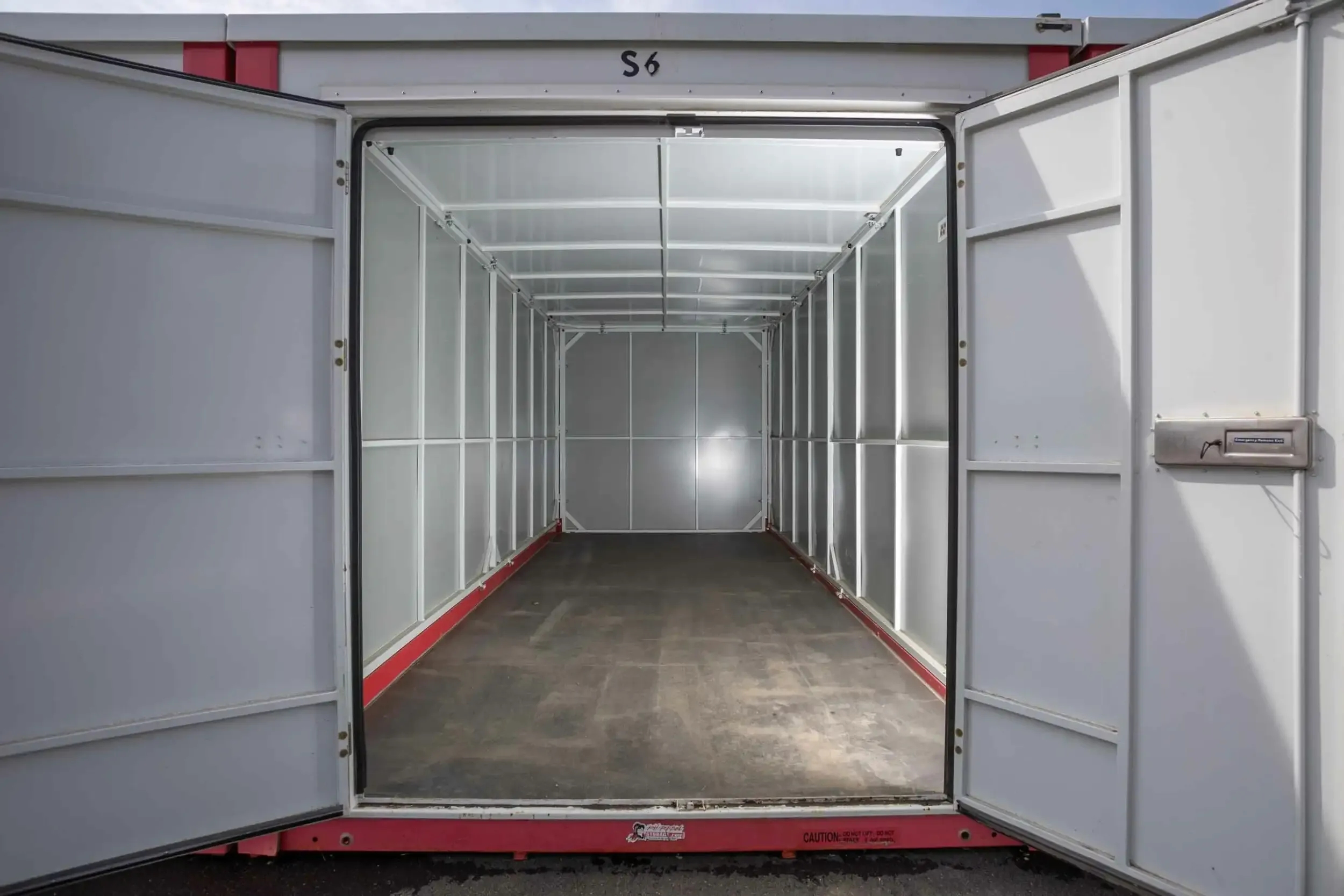 open indoor storage unit