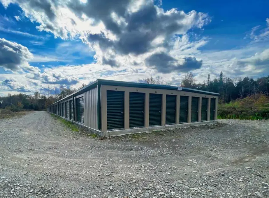 A row of small storage units.