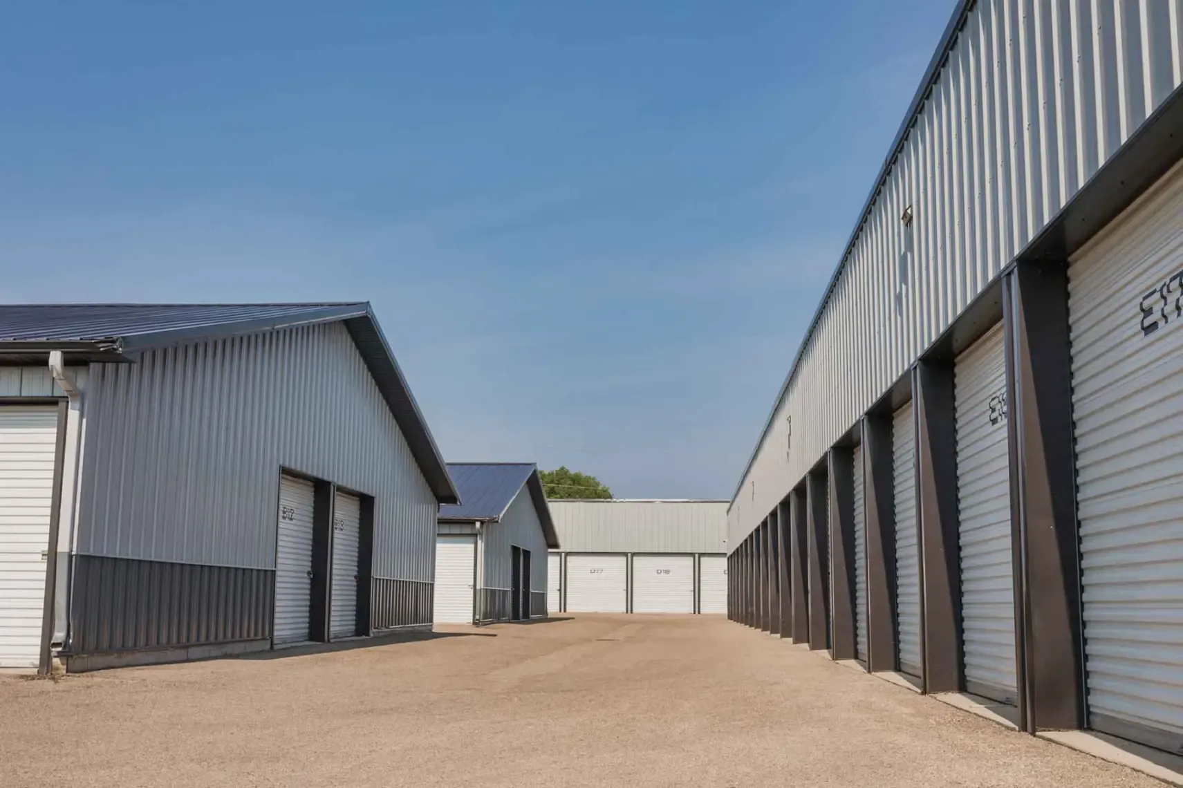 Multiple storage unit buildings.