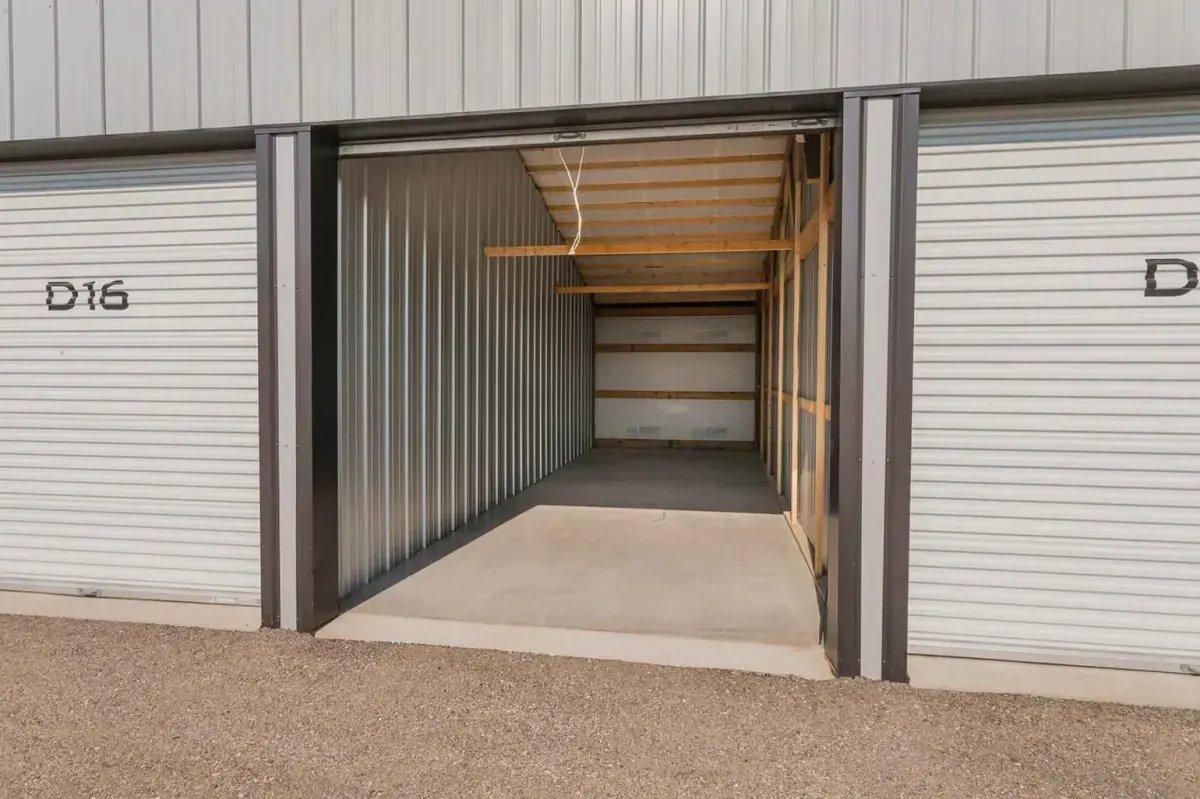 Interior of a large storage unit.