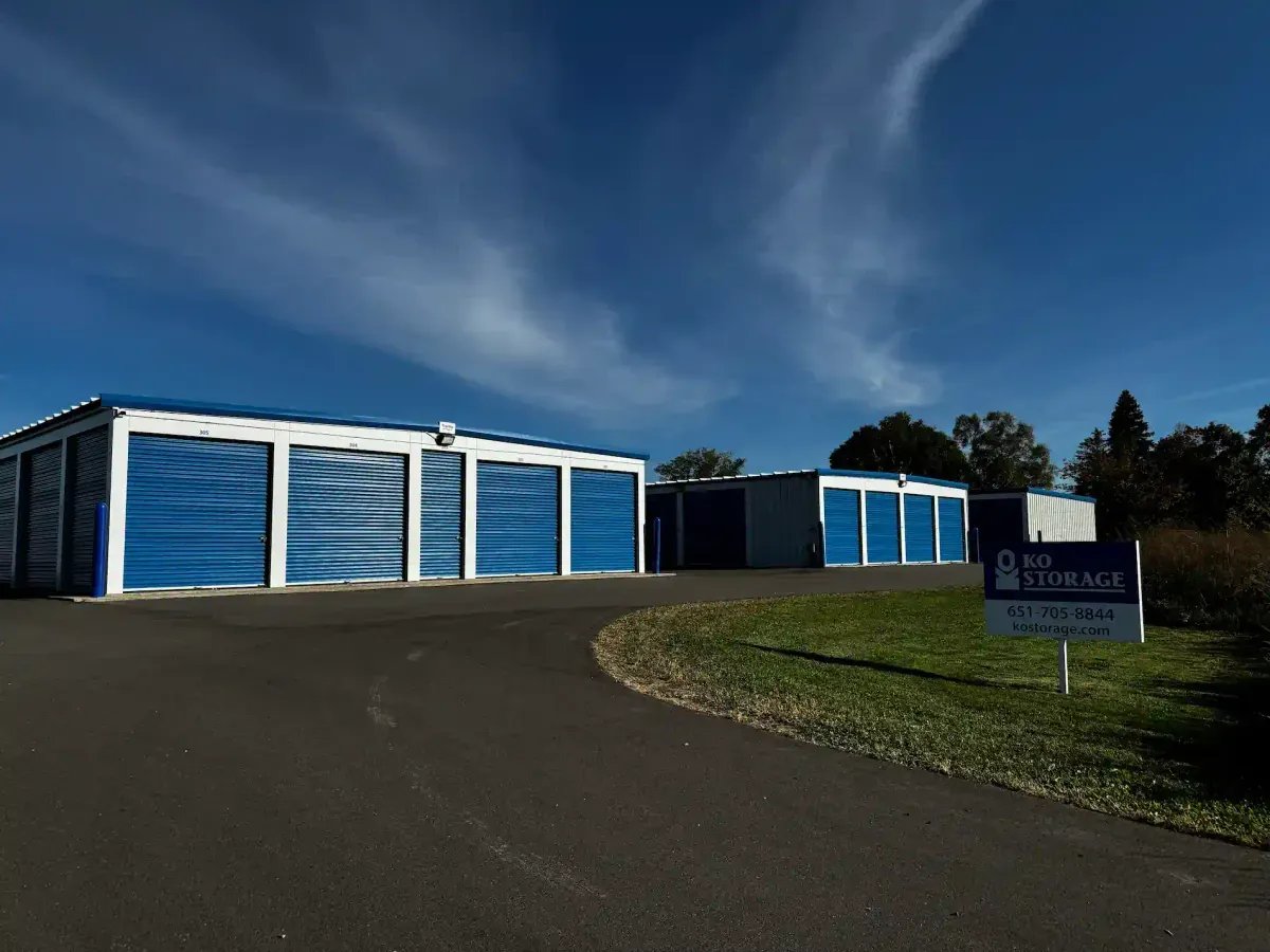 A wide shot of storage units.