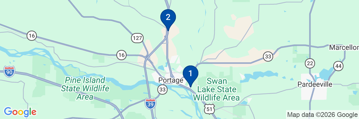 Map showing facility locations