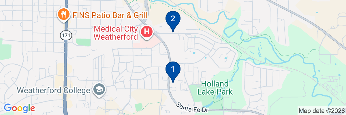 Map showing facility locations