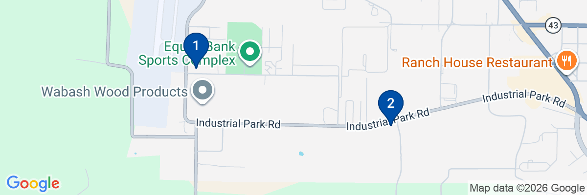 Map showing facility locations