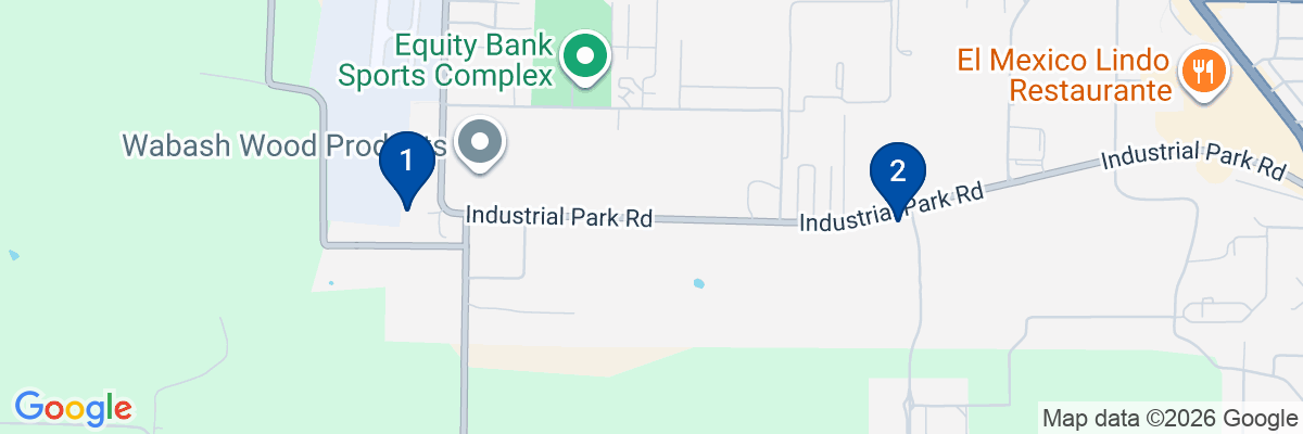 Map showing facility locations