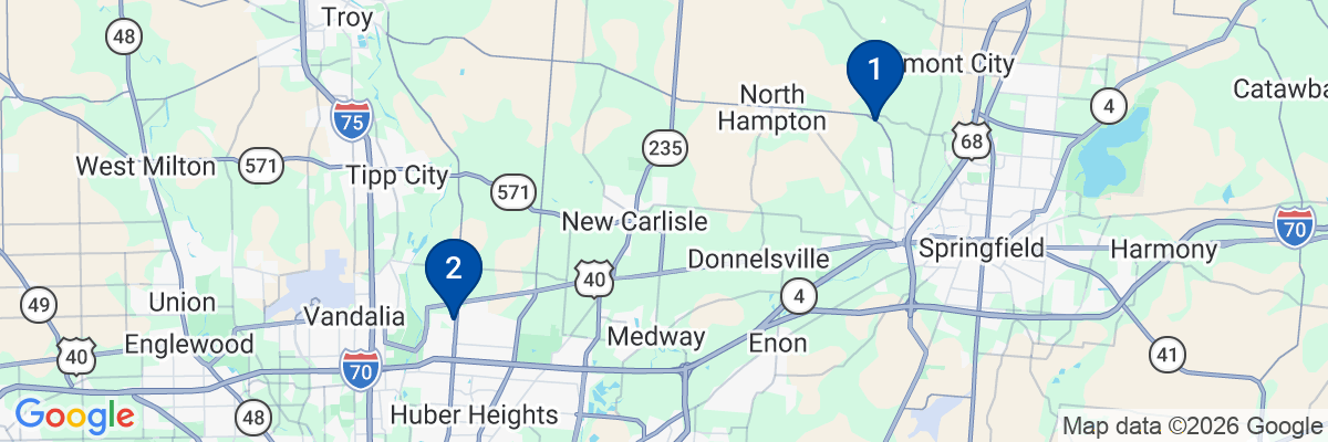 Map showing facility locations