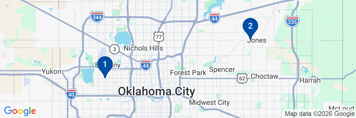Map showing facility locations