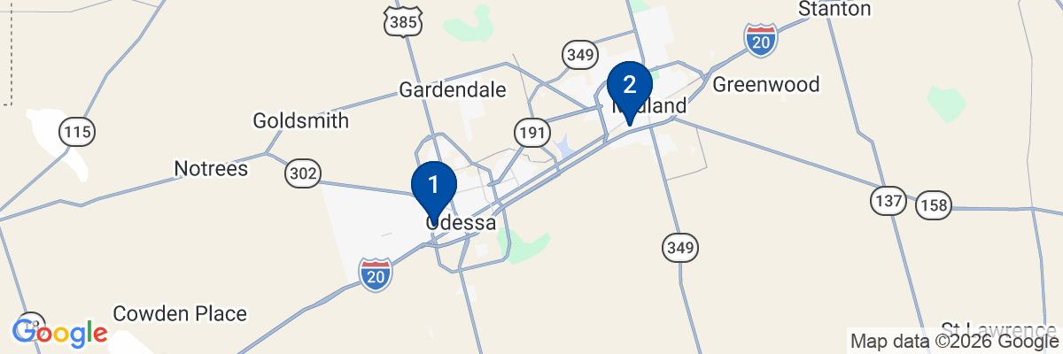 Map showing facility locations