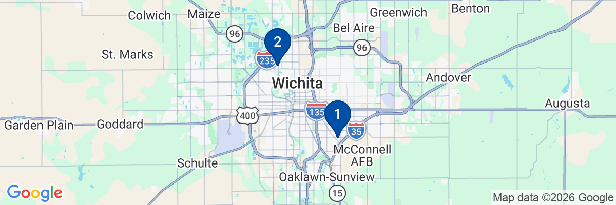 Map showing facility locations