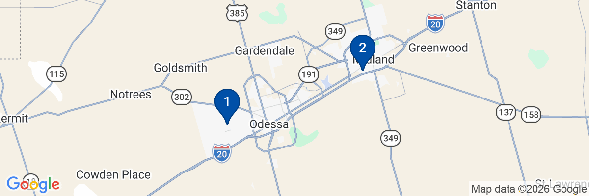 Map showing facility locations