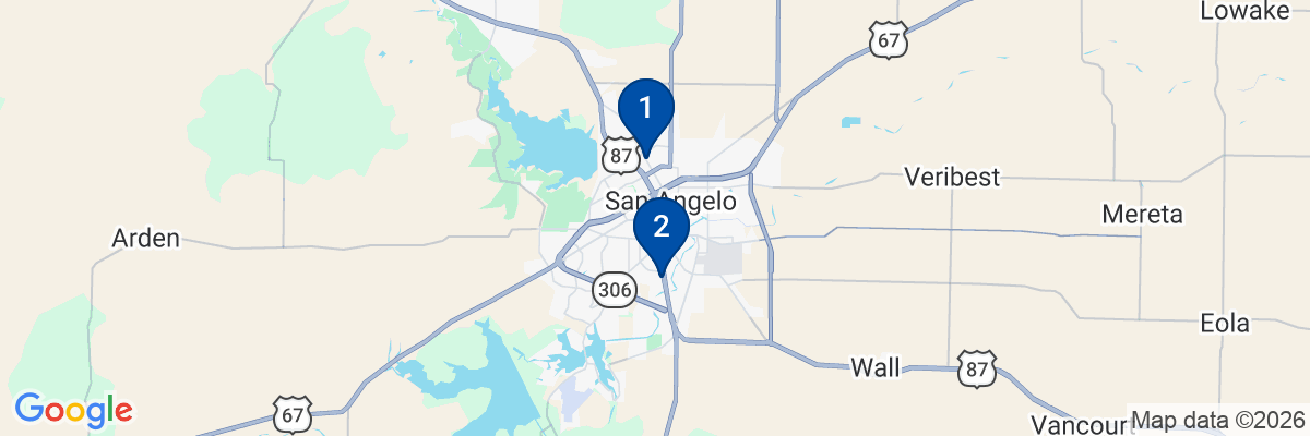 Map showing facility locations