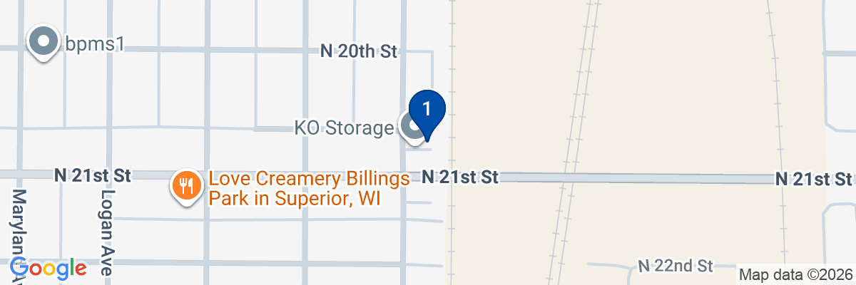 Map showing facility locations