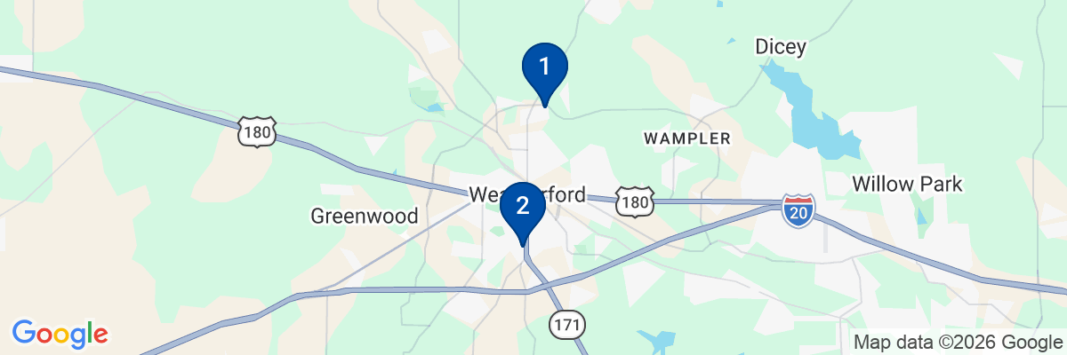 Map showing facility locations