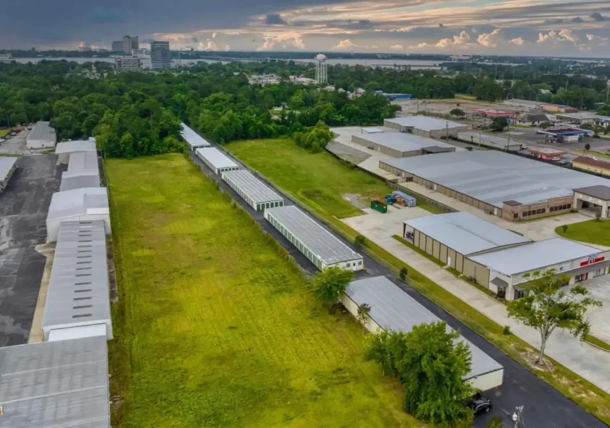 Above view of storage facility 