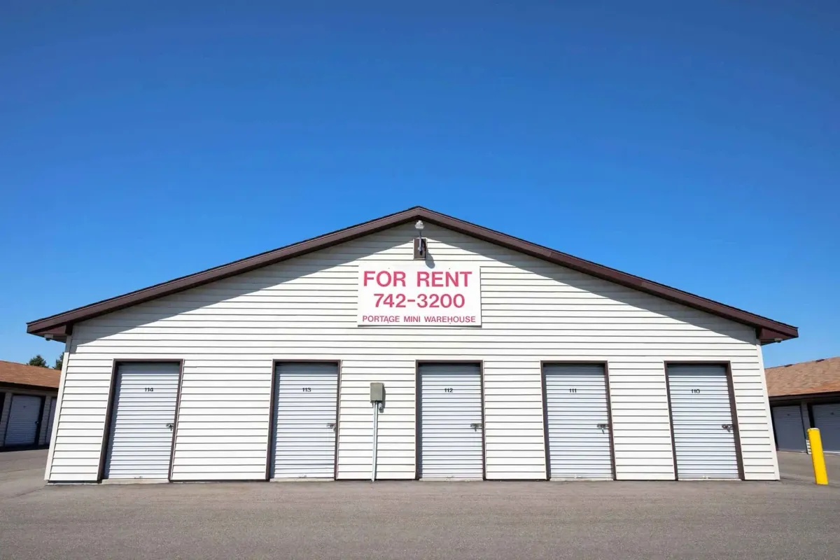 storage unit with sign