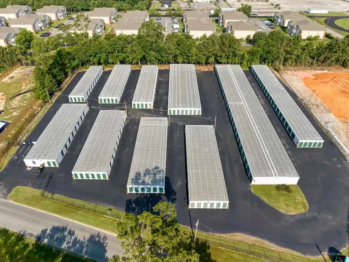Above view of storage facility 