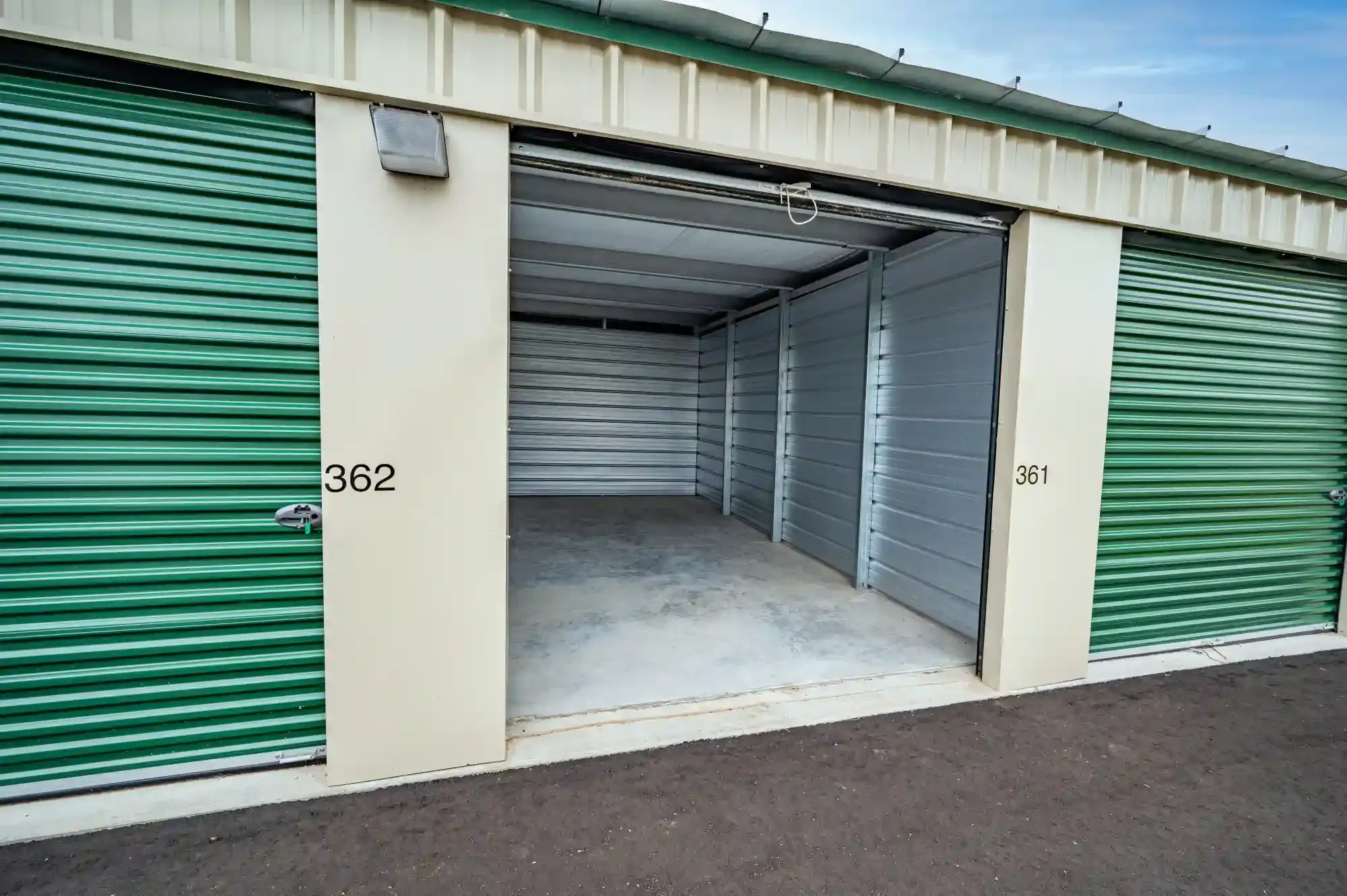 open storage unit door