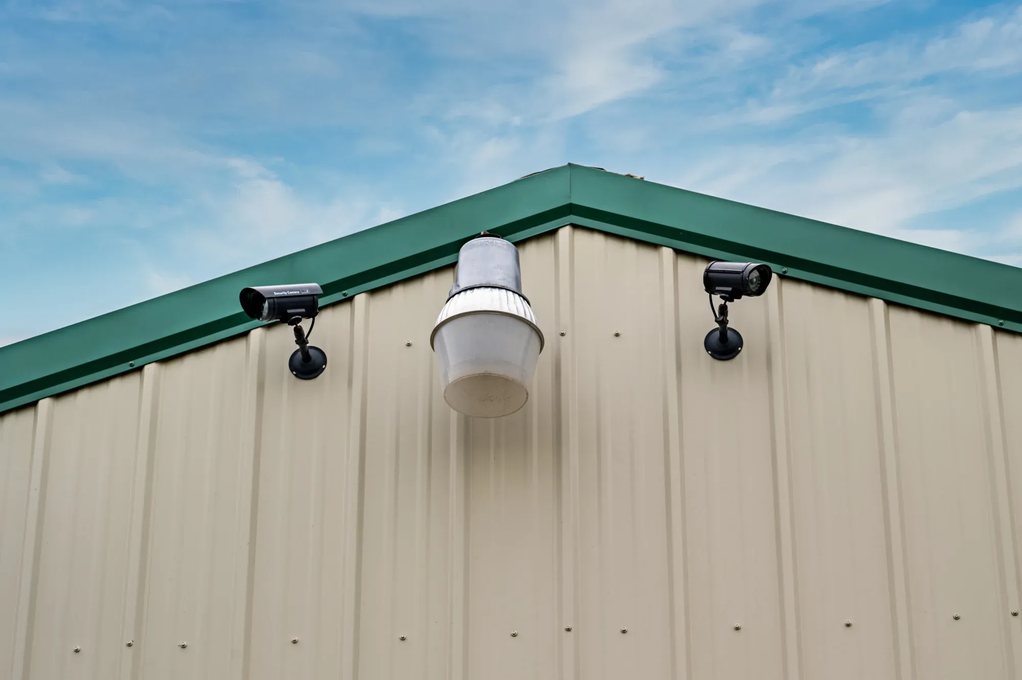 storage unit security cameras and light