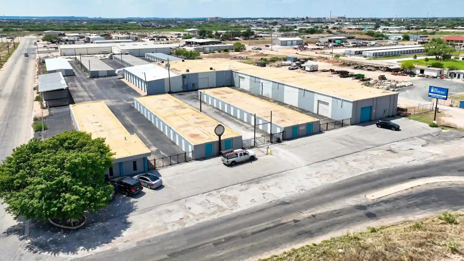 Above view of storage facility 