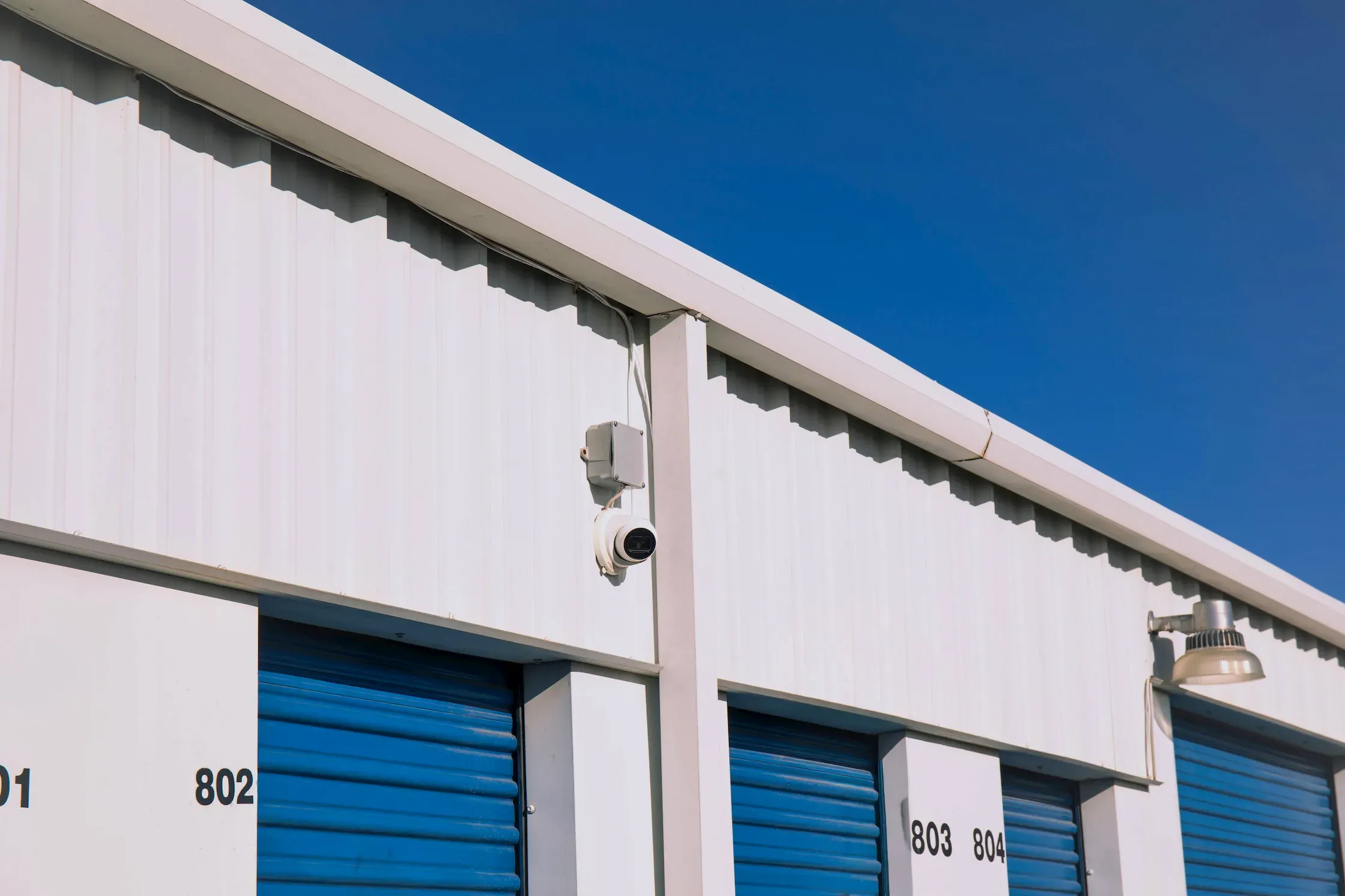 security camera above storage units