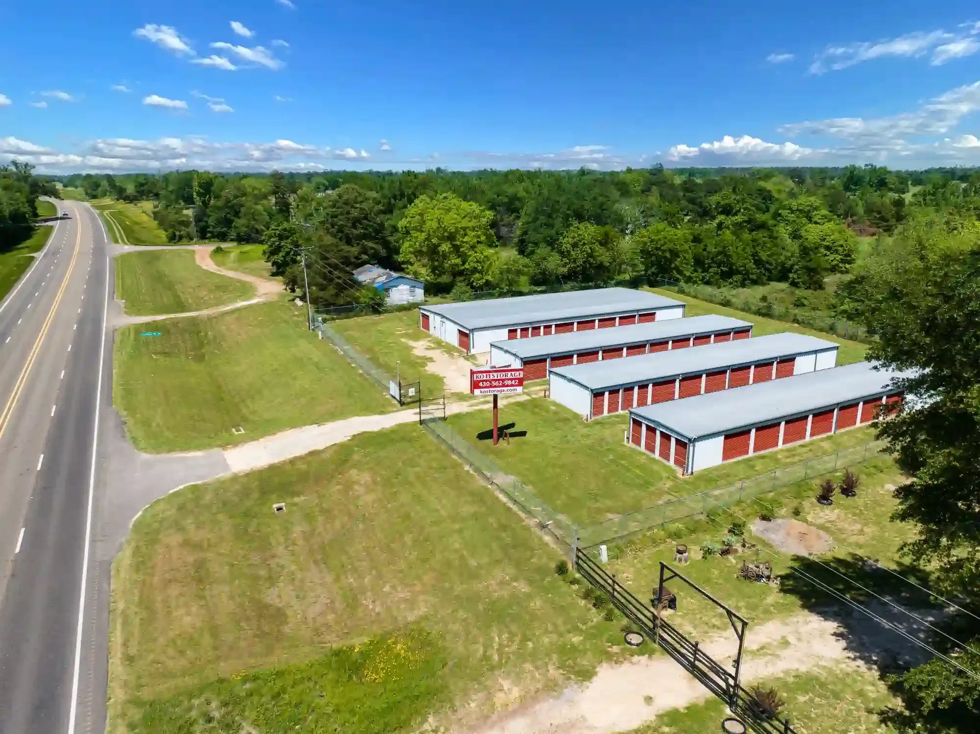 Above view of storage facility 