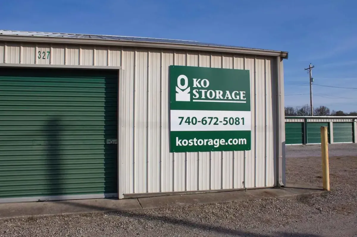 ko storage sign on storage unit building