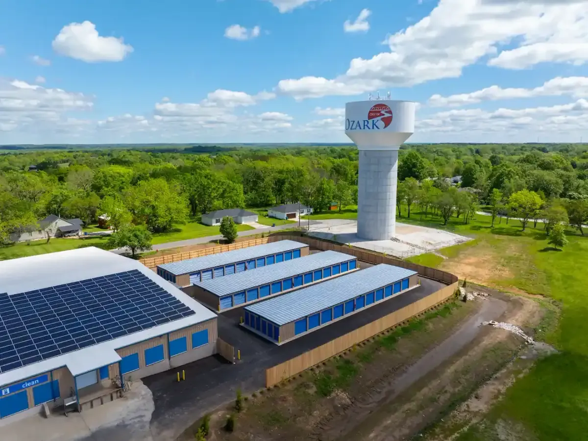 Above view of storage facility 