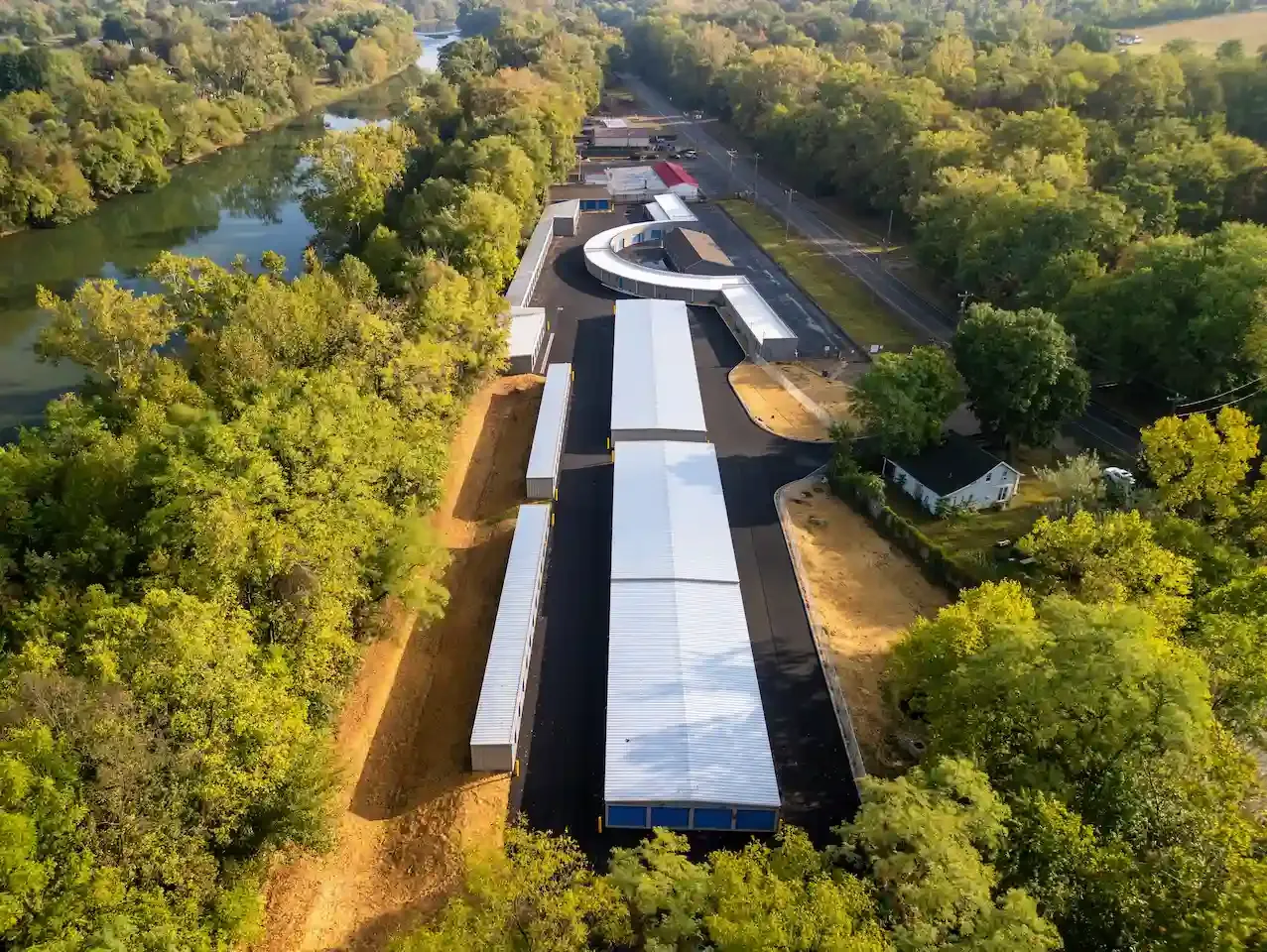 Above view of storage facility 