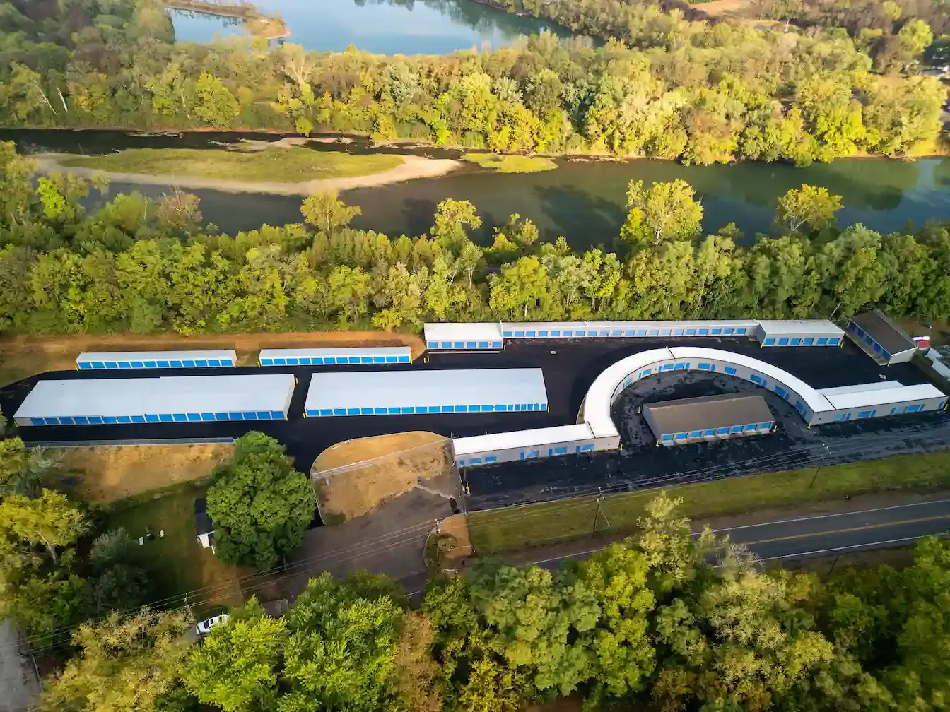 Above view of storage facility 