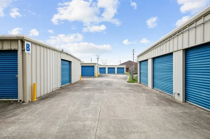 Multiple storage unit buildings.