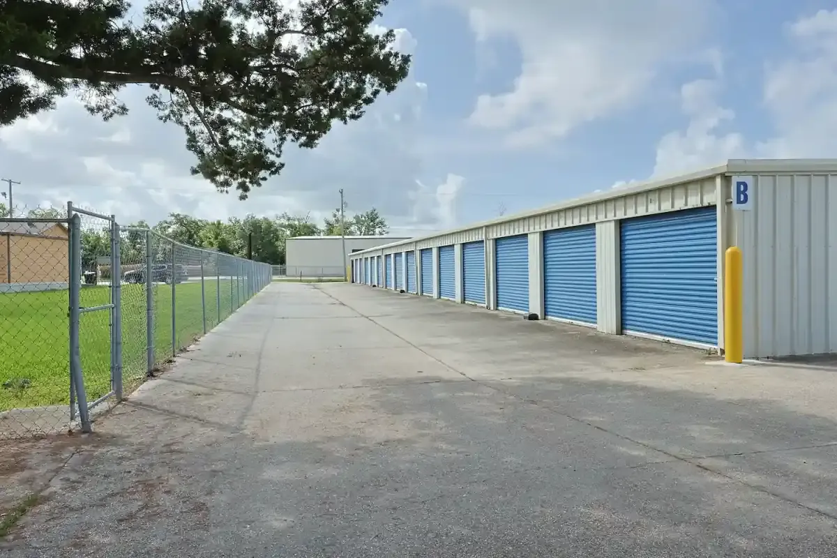 A row of storage units.
