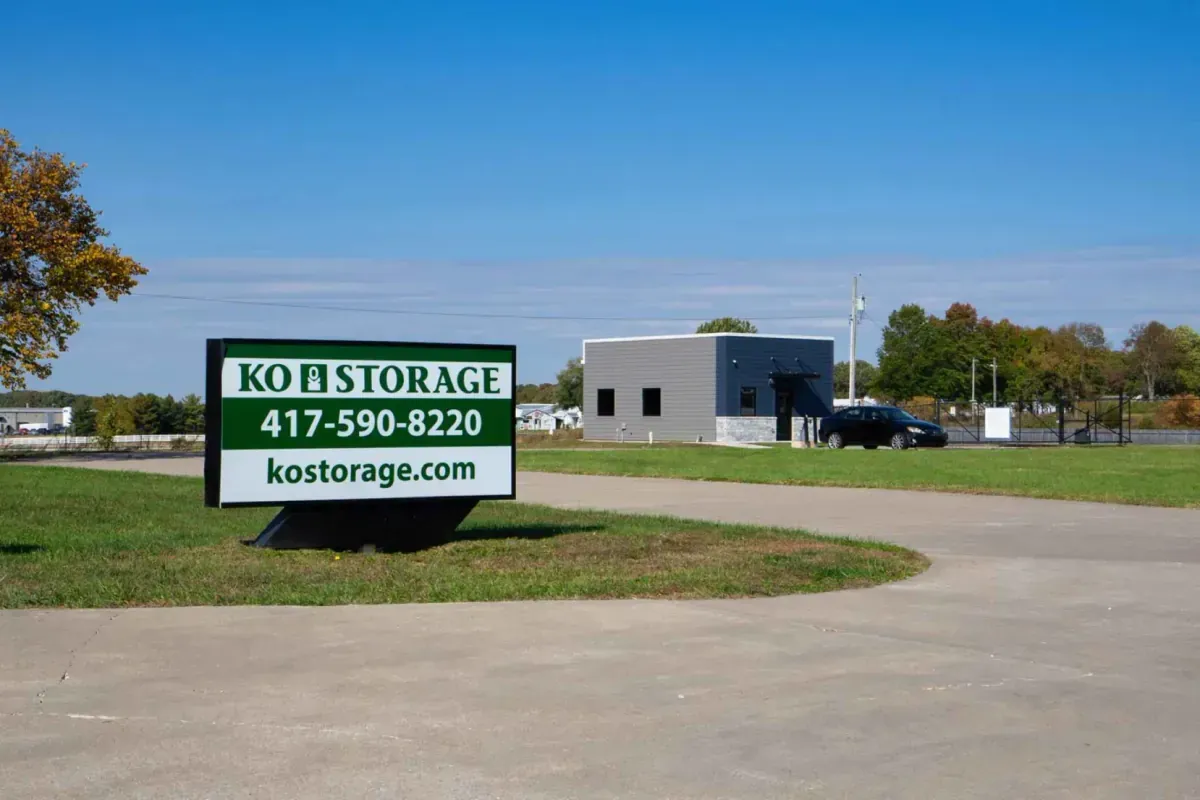 The KO Storage sign for this facility.