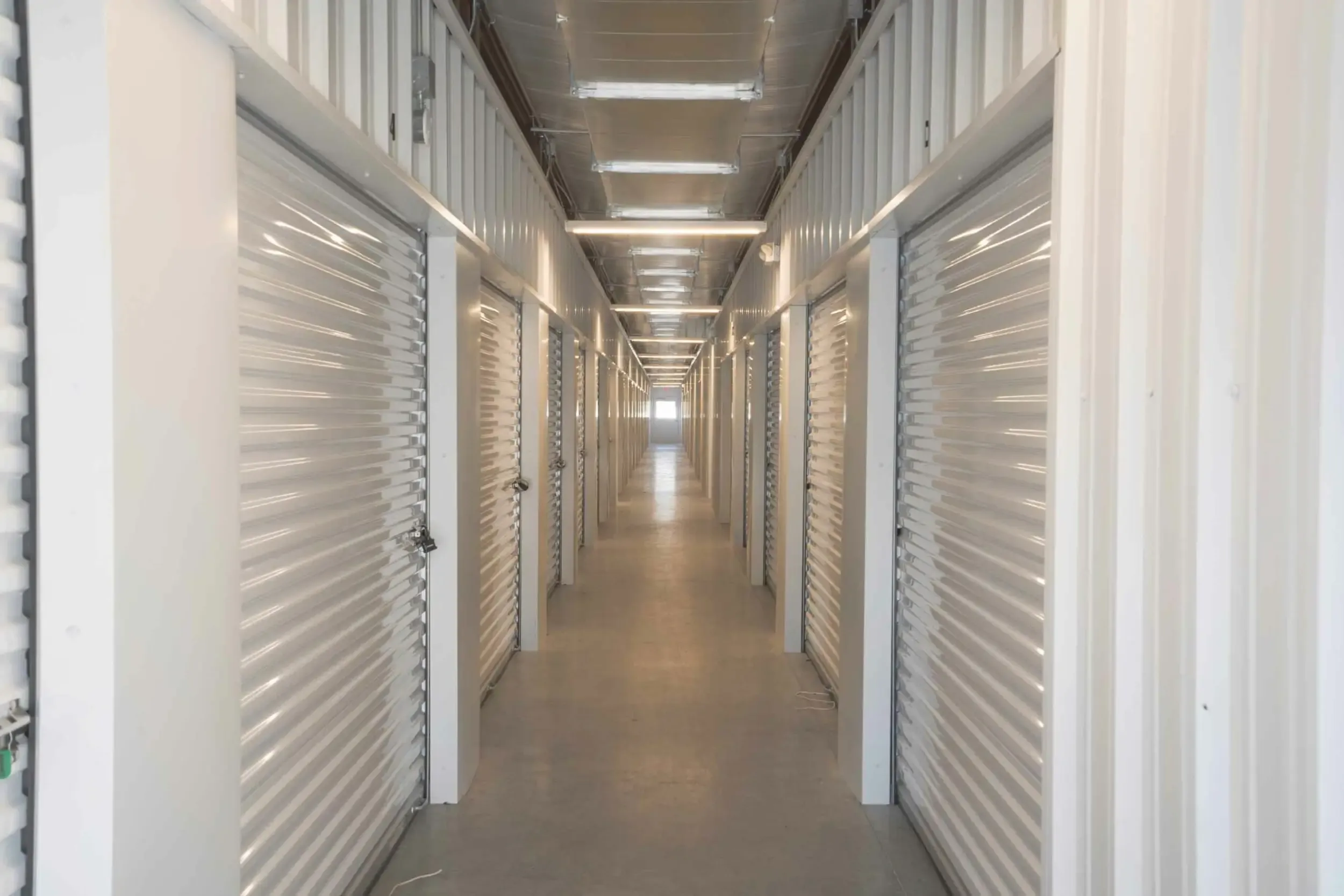 A hallway of interior units.