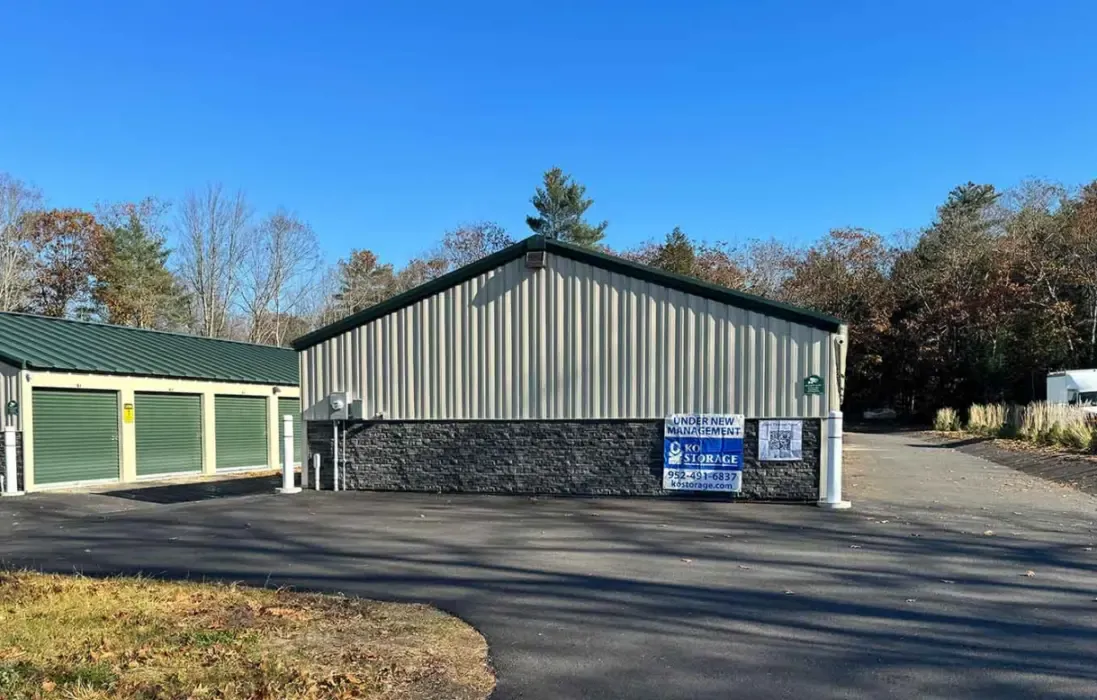 The end of a storage unit building.