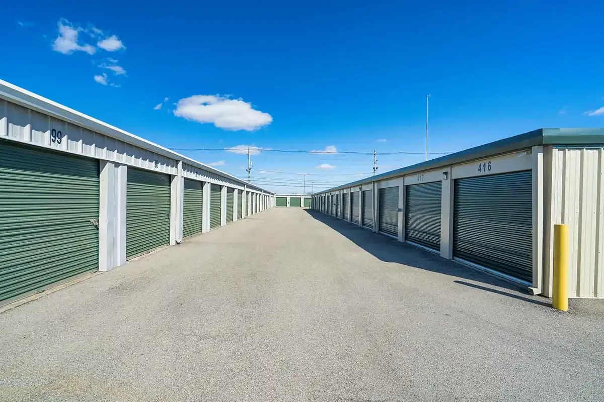 A row of storage units at Louisville.