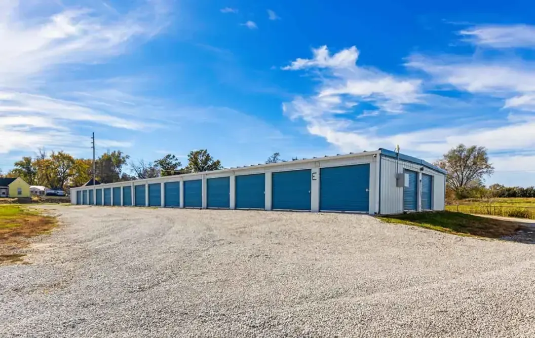 A row of storage units.