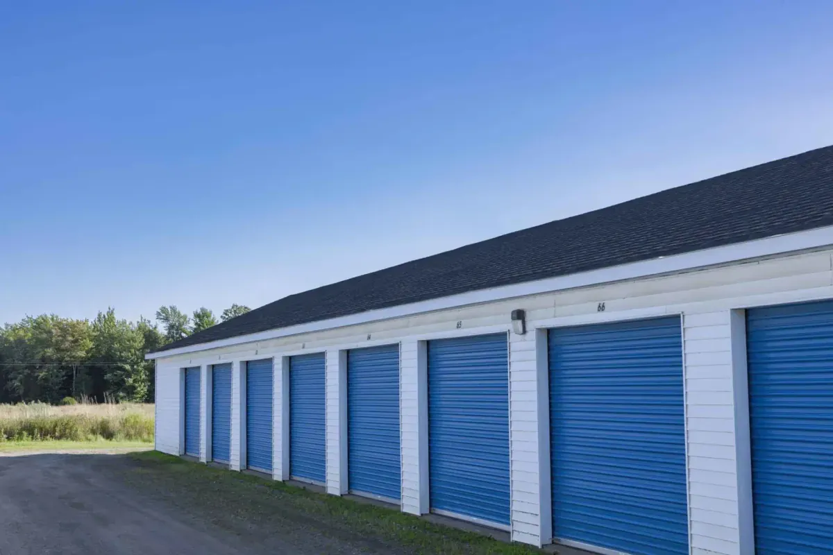 A row of storage units.