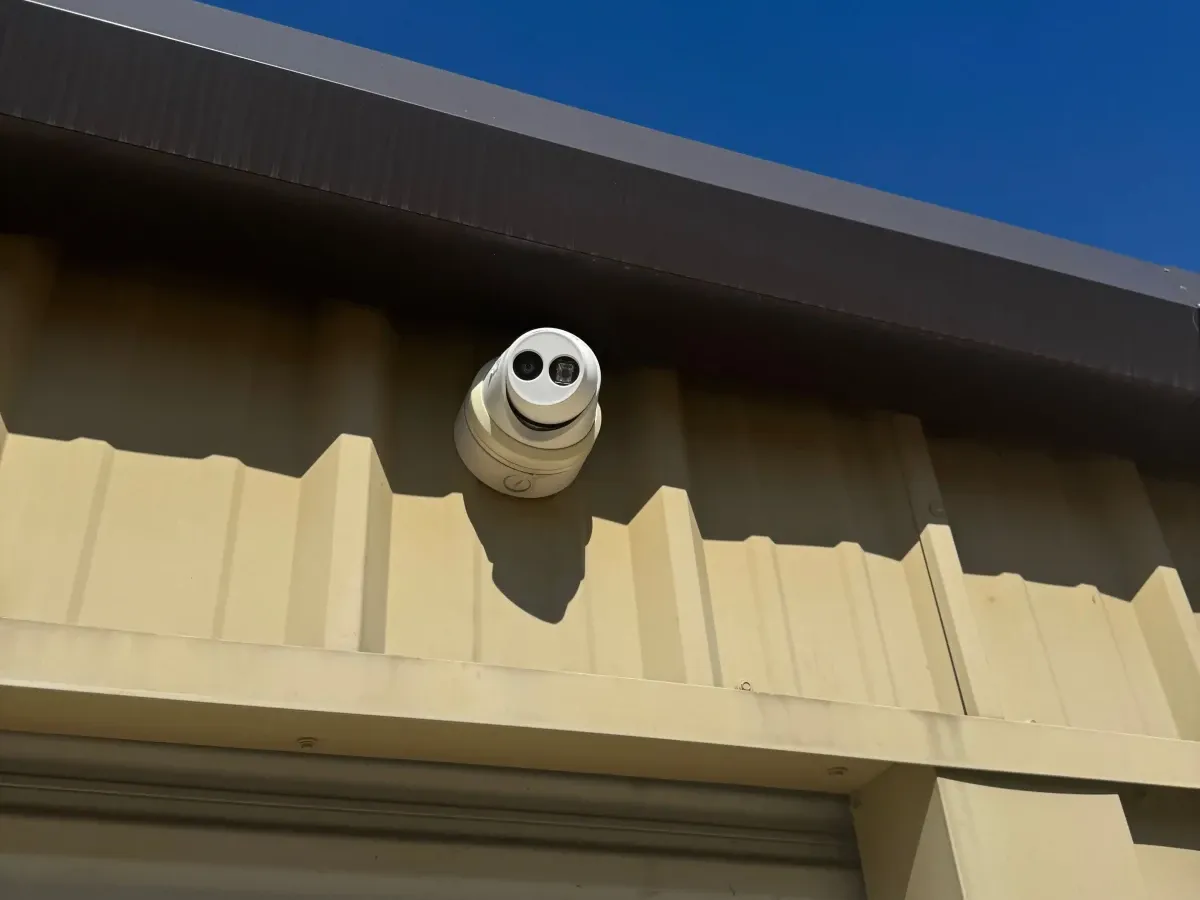 Security camera on a unit building.