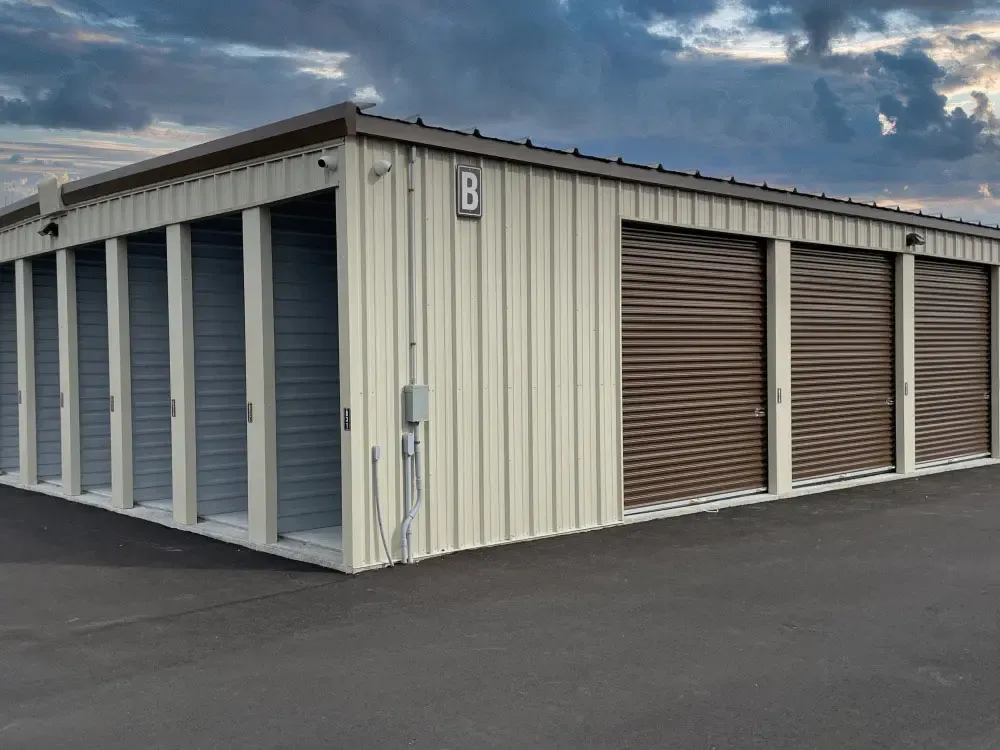 Two open small storage units.