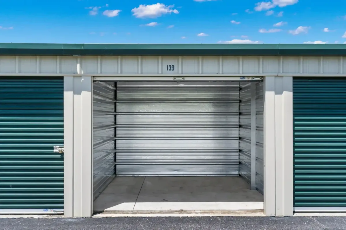 Interior of a small storage unit.
