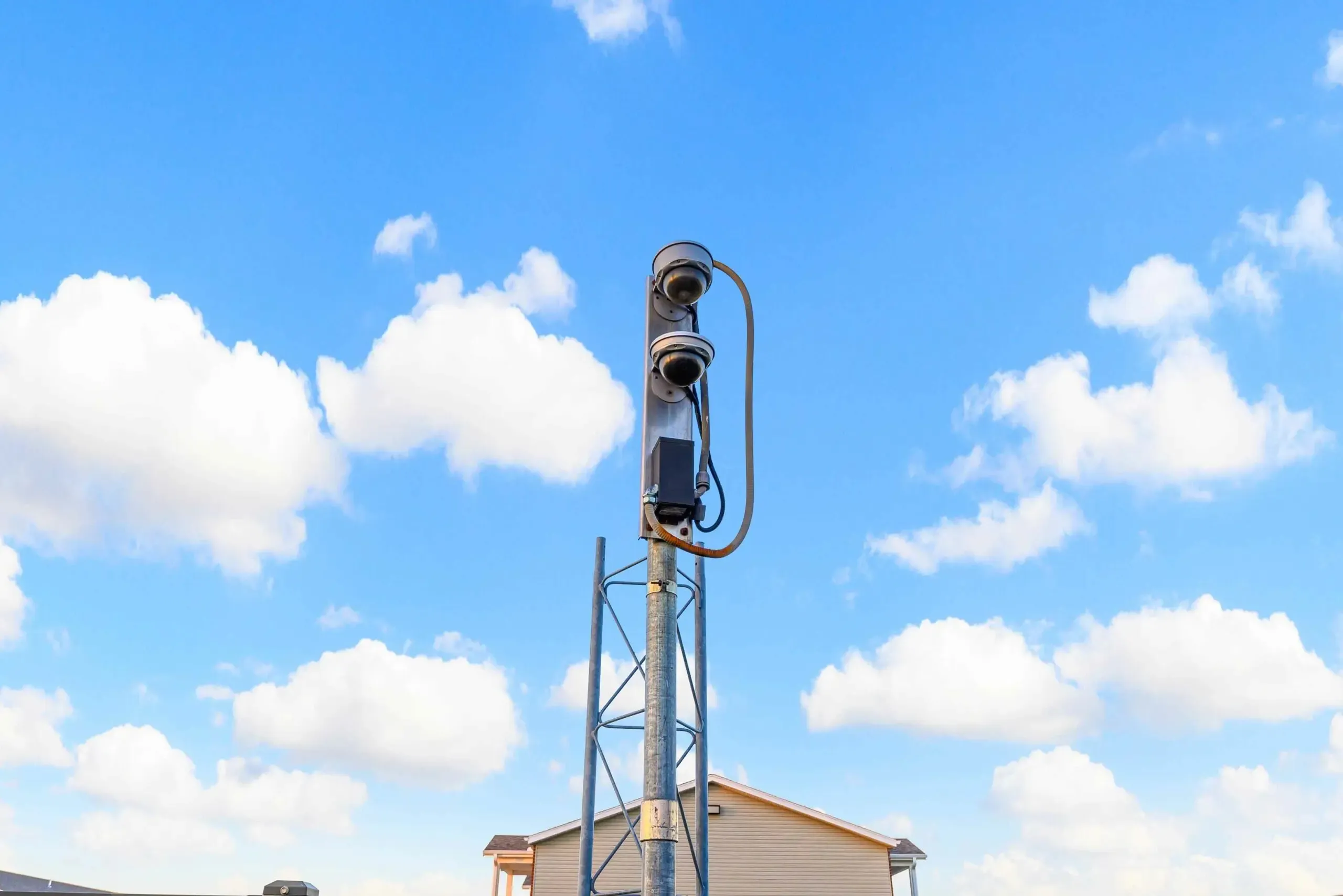 A light tower at the Stone Creek facility.